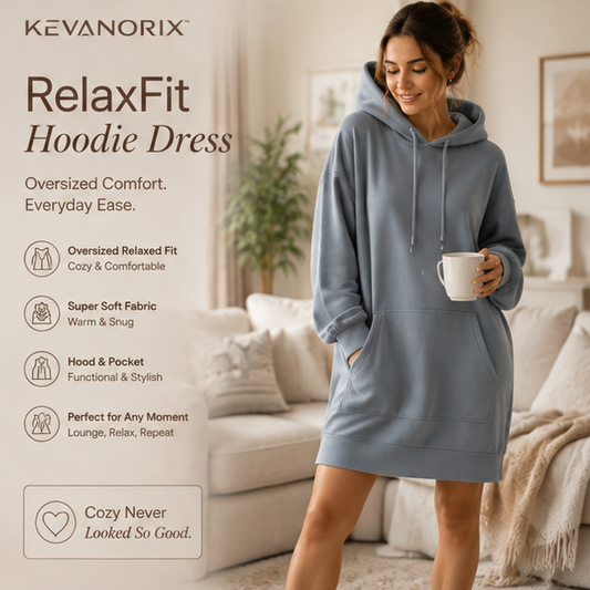 KEVANORIX™ RelaxFit Home Hoodie Dress