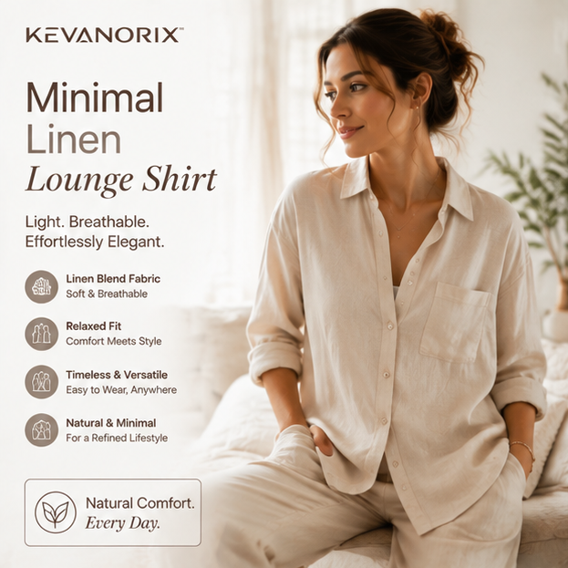 KEVANORIX™ Minimal Linen Lounge Shirt
